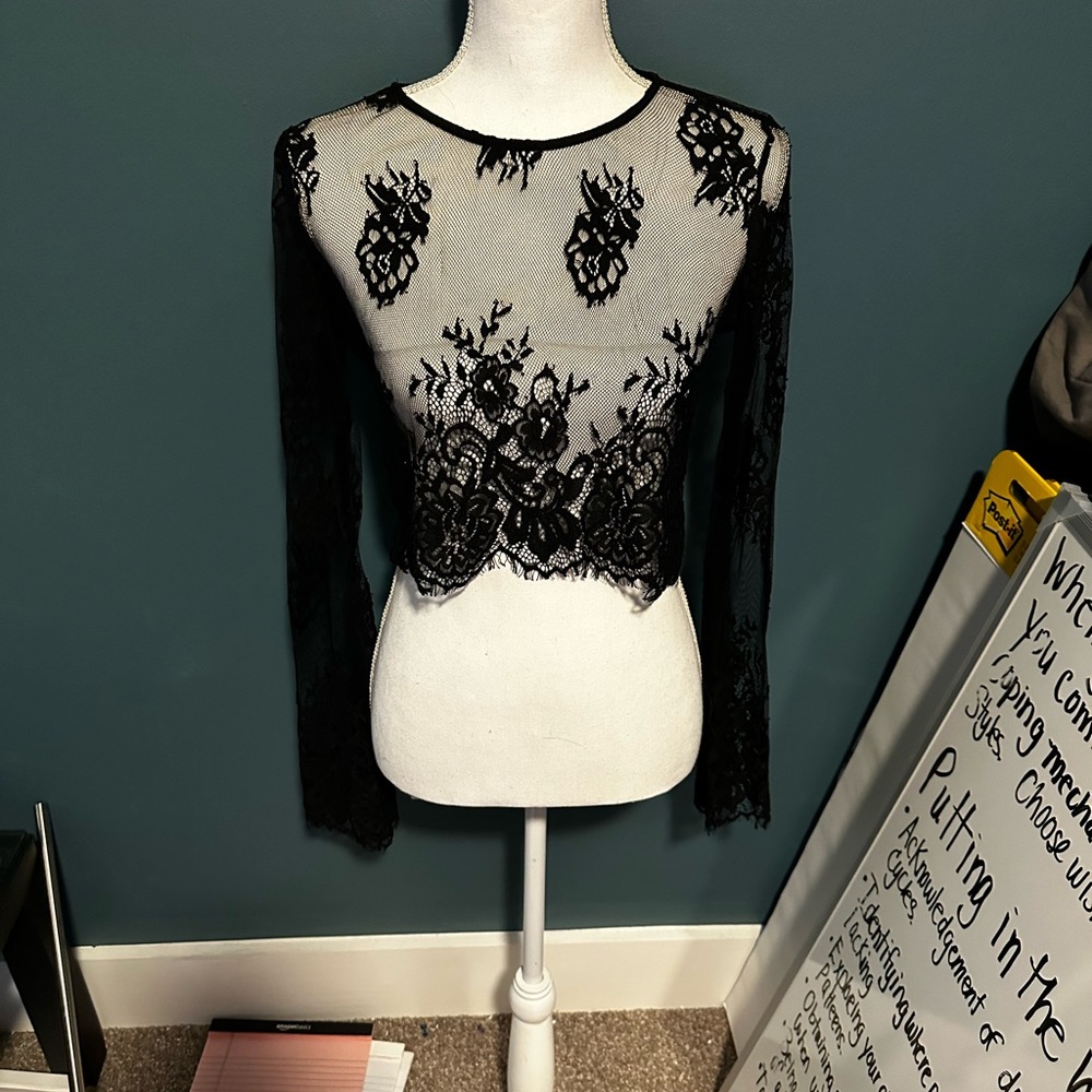 Black Lace cropped top.